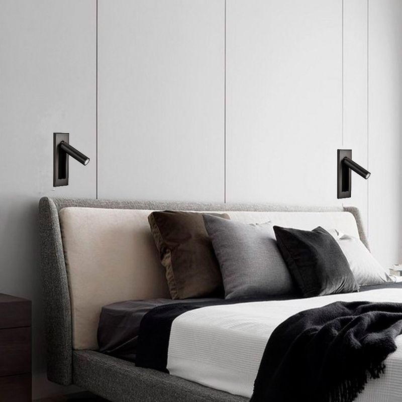 Arisha Modern Rotatable Bedside Sconce, Cylindrical/Square - Neutral Decor