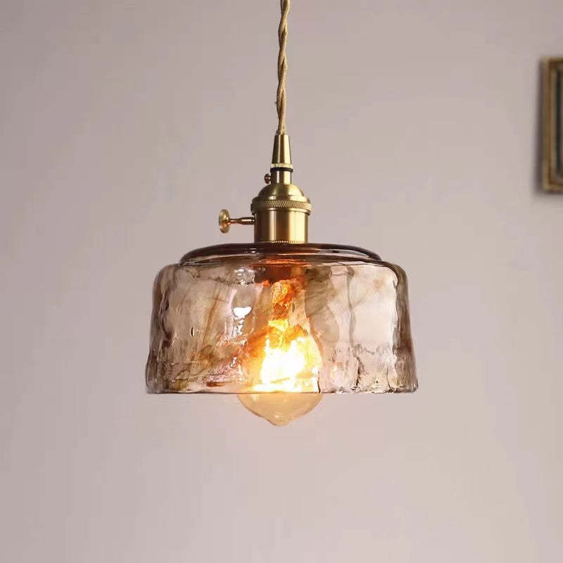 Arisha Vintage Style Industrial Pendant Light Retro Glass Brass - Neutral Decor