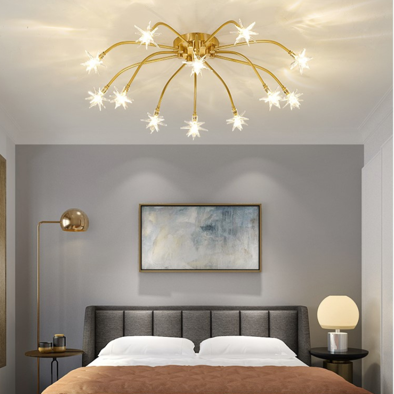 Arisha Art Deco Starry Glass Flush Mount Ceiling Light - Neutral Decor