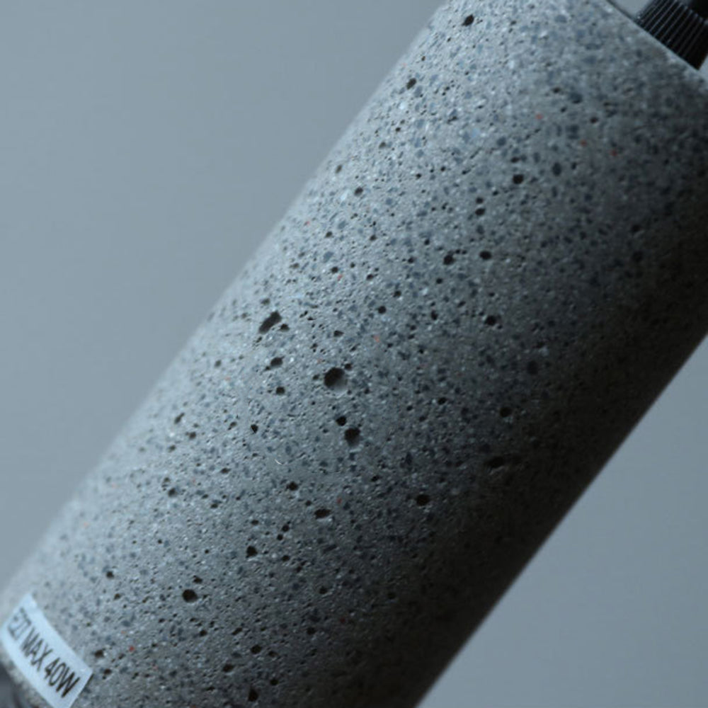 Arisha Industrial Cylindrical Pendant Light, Cement Wabi-Sabi - Neutral Decor