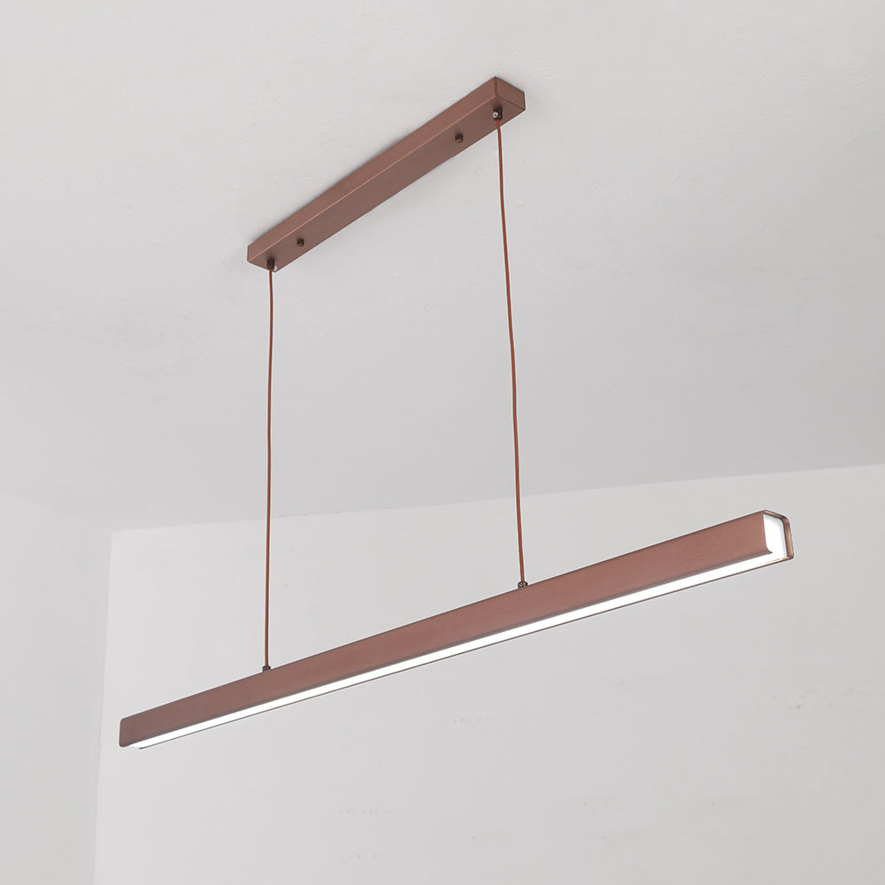Thala Modern Linear Metal LED Pendant Light Black/Brown - Neutral Decor