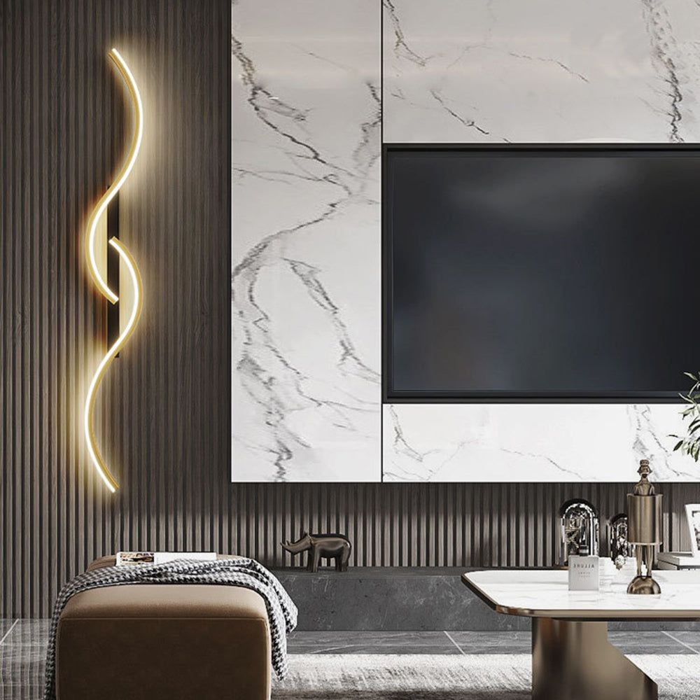 Arisha Modern Linear Wave Bedroom Wall Lamp Living Room - Neutral Decor