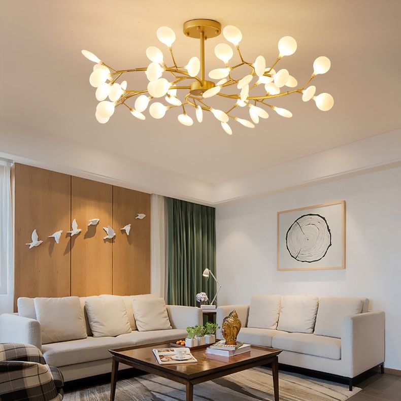 Olivia Unique Branch Firefly Art Deco Chandelier Living Room - Neutral Decor