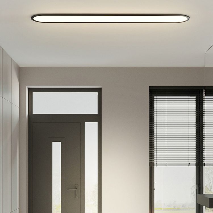 Arisha Flush Mount Ceiling Light Oval Minimalist Acrylic Dining Room - Neutral Decor