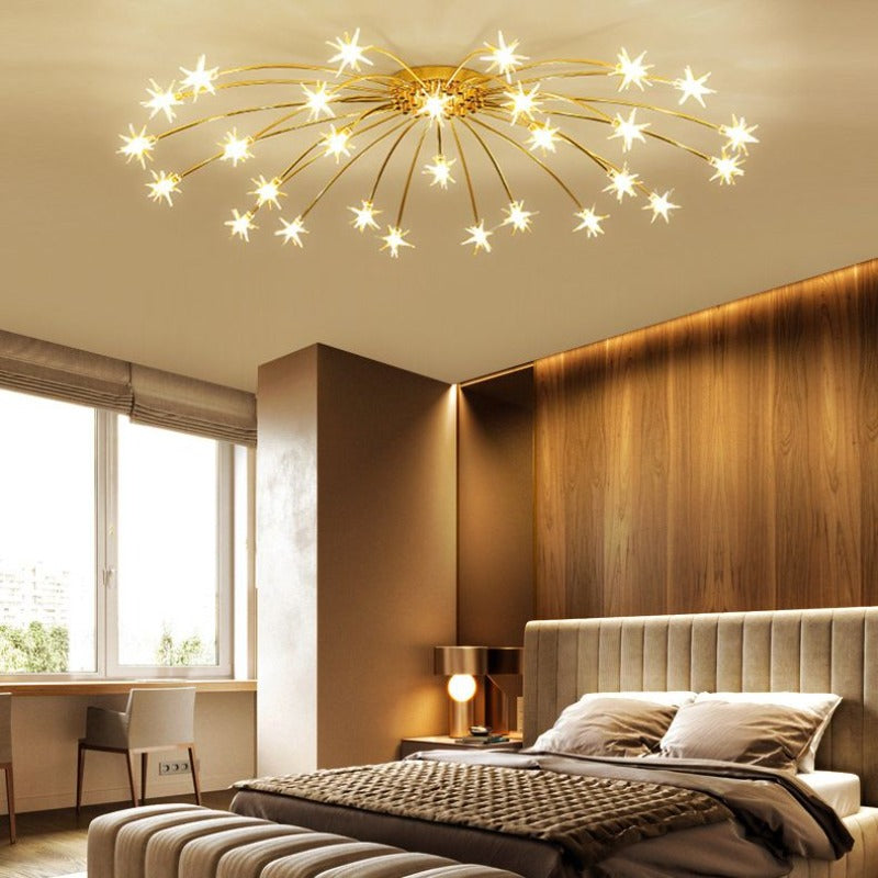 Arisha Art Deco Starry Glass Flush Mount Ceiling Light - Neutral Decor