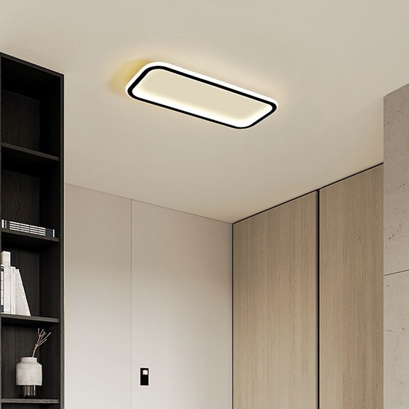 Arisha Minimalist Flush Mount Ceiling Light Rectangle Bedroom - Neutral Decor