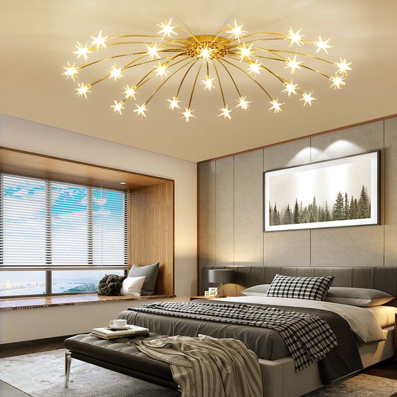 Arisha Art Deco Starry Glass Flush Mount Ceiling Light - Neutral Decor