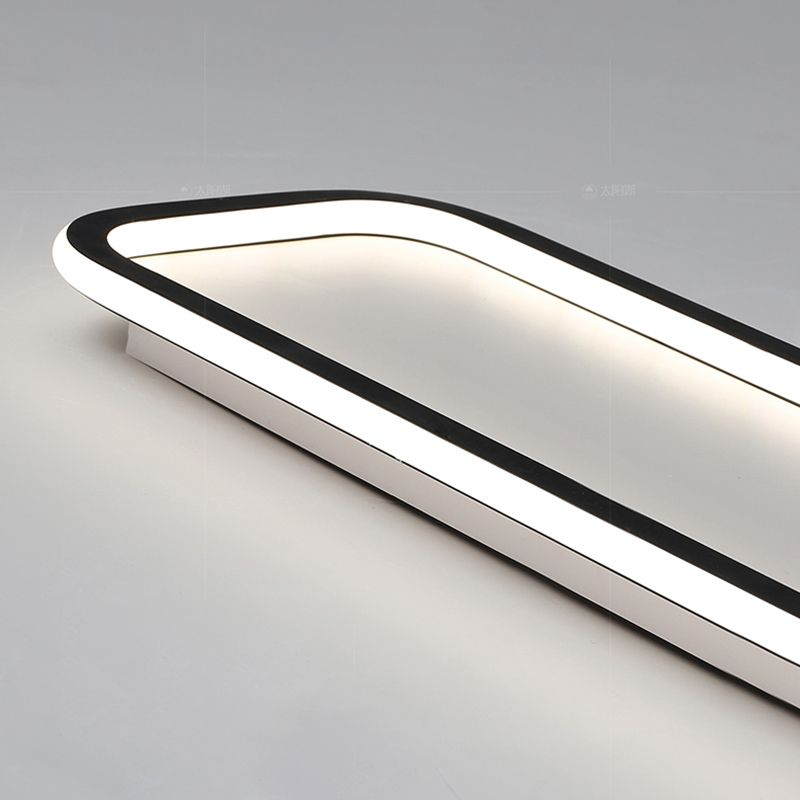 Arisha Minimalist Flush Mount Ceiling Light Rectangle Bedroom - Neutral Decor