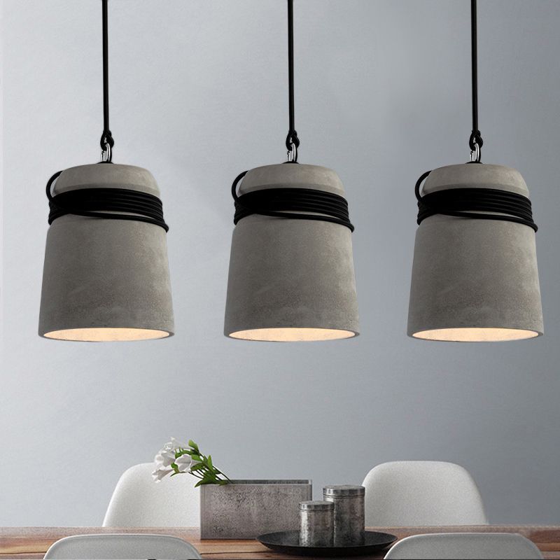 Arisha Industrial Pendant Light, Cement & - Neutral Decor