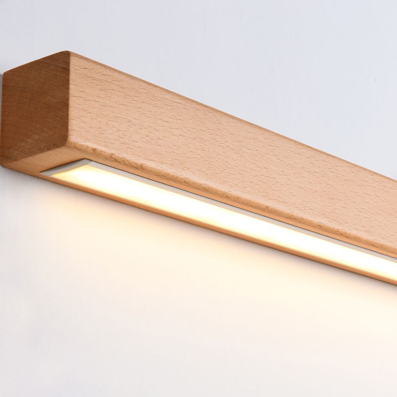 Muto Linear Mirror Wooden Front Vanity Wall Lamp Bedroom - Neutral Decor