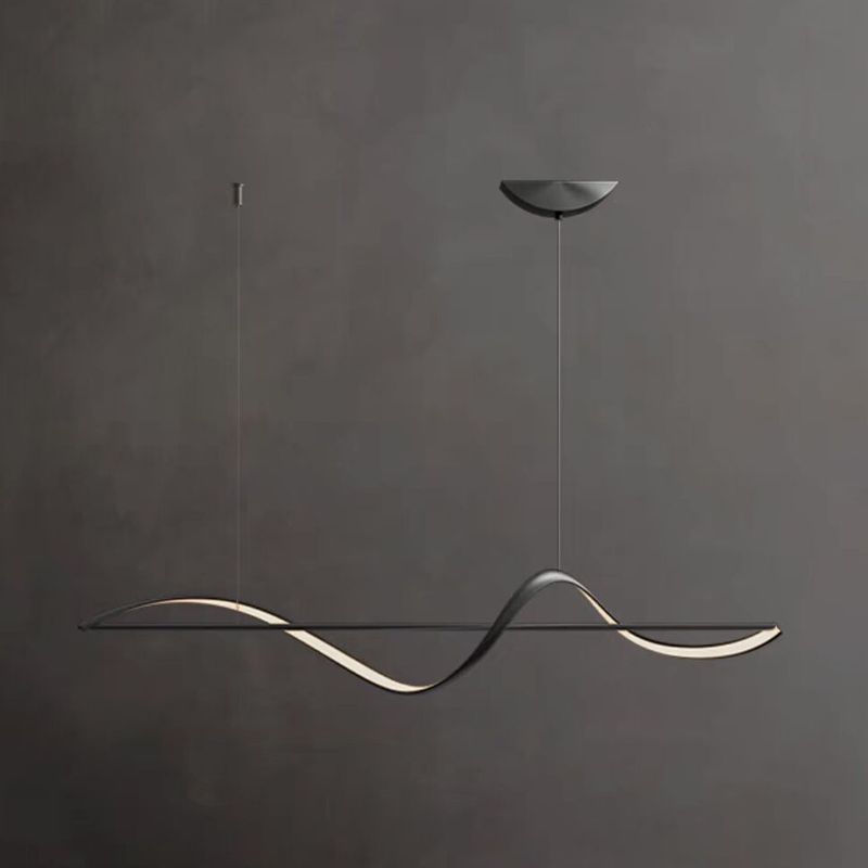 Arisha Pendant Light Wave Minimalist Designer Brass Art Gallery - Neutral Decor