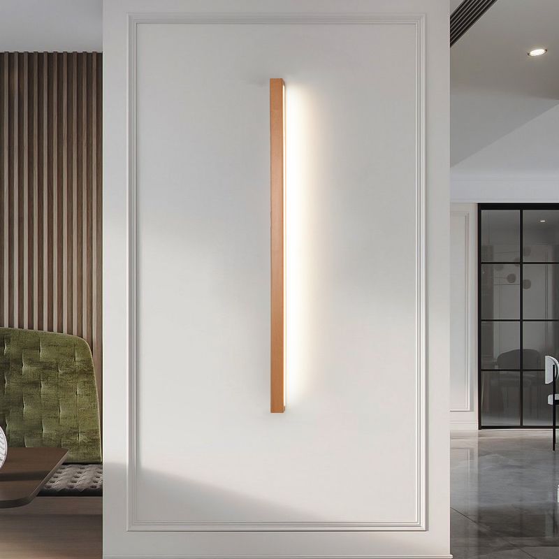 Muto Linear Mirror Wooden Front Vanity Wall Lamp Bedroom - Neutral Decor