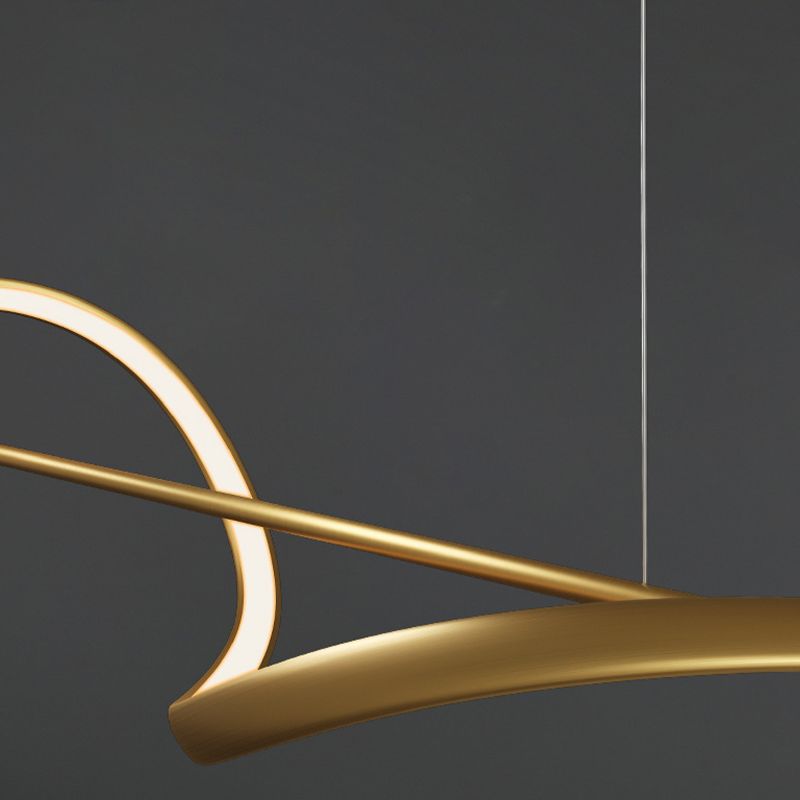 Arisha Pendant Light Wave Minimalist Designer Brass Art Gallery - Neutral Decor