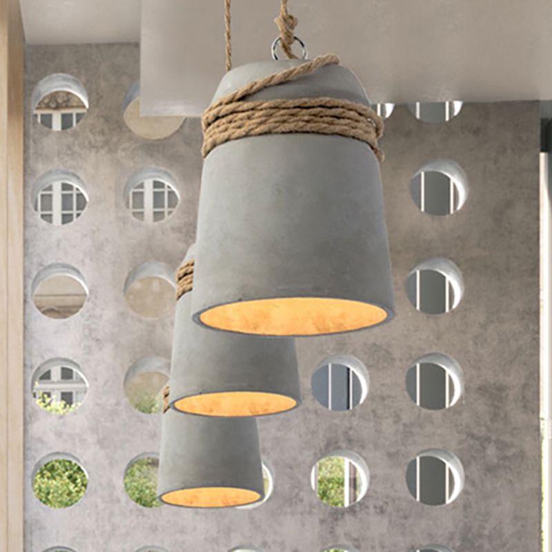 Arisha Industrial Pendant Light, Cement & - Neutral Decor