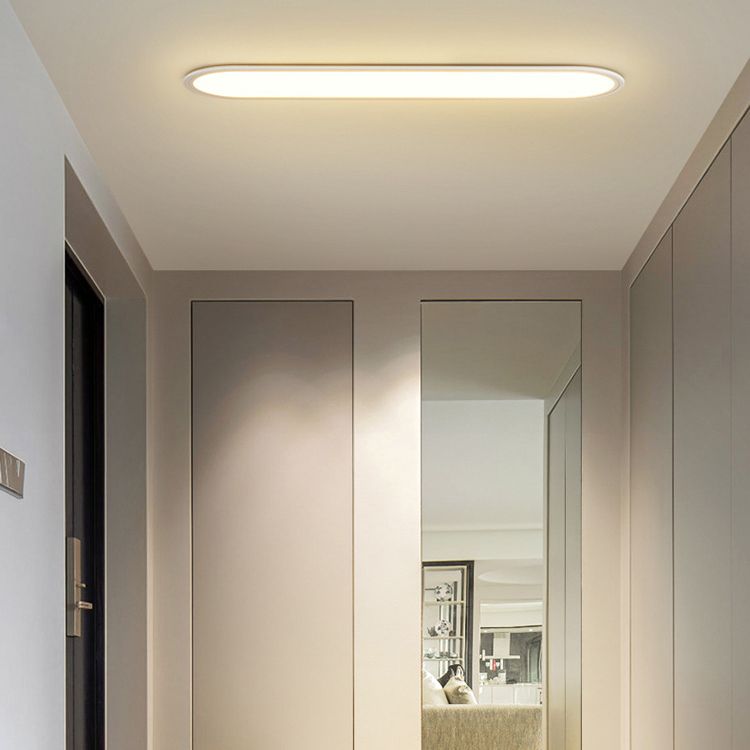 Arisha Flush Mount Ceiling Light Oval Minimalist Acrylic Dining Room - Neutral Decor