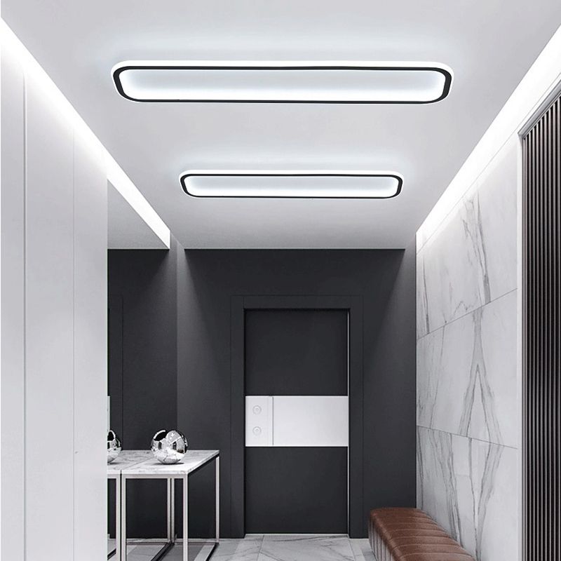 Arisha Minimalist Flush Mount Ceiling Light Rectangle Bedroom - Neutral Decor