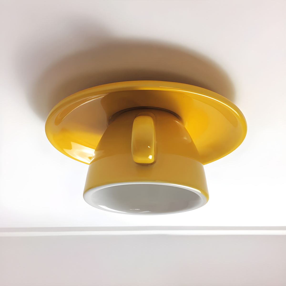 Valentina Modern Coffee Cups Ceramic Flush Ceiling Lighting - Neutral Decor