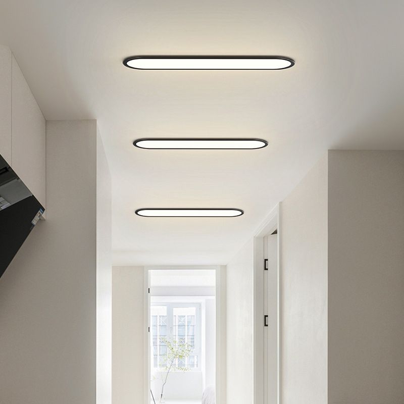 Arisha Flush Mount Ceiling Light Oval Minimalist Acrylic Dining Room - Neutral Decor