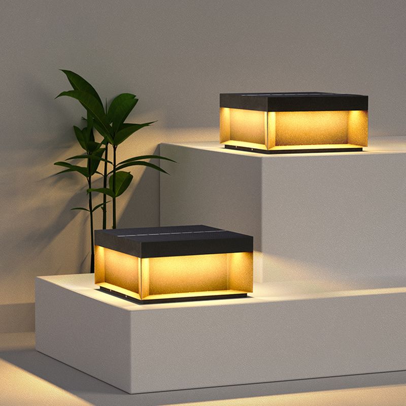 Elow Outdoor Post Lamps Modern Square Solar - Neutral Decor