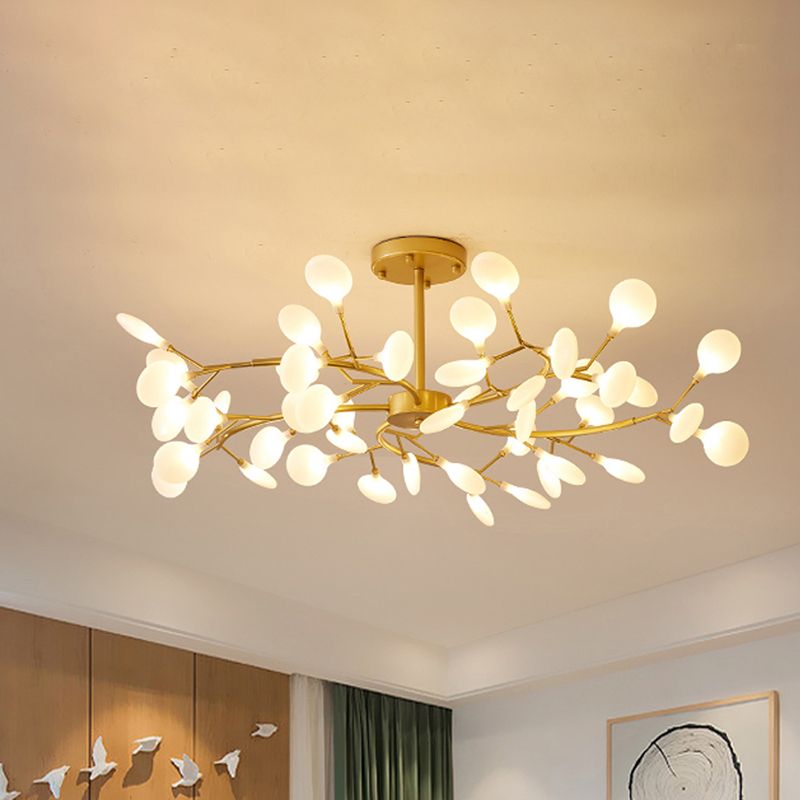 Olivia Unique Branch Firefly Art Deco Chandelier Living Room - Neutral Decor