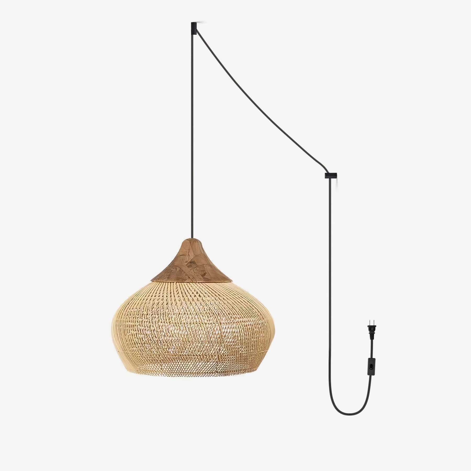 Canirora Pendant Lamp Rattan Swag Woven