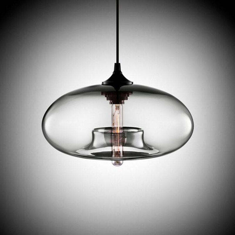 Valentina Modern Bread Shaped Glass Pendant Light 6 Color Living Room - Neutral Decor