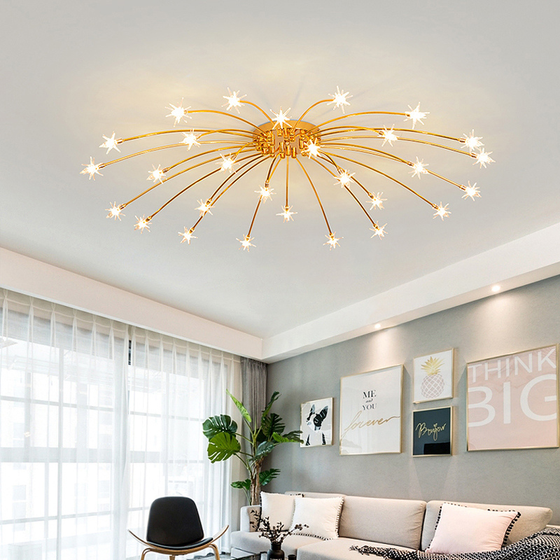 Arisha Art Deco Starry Glass Flush Mount Ceiling Light - Neutral Decor