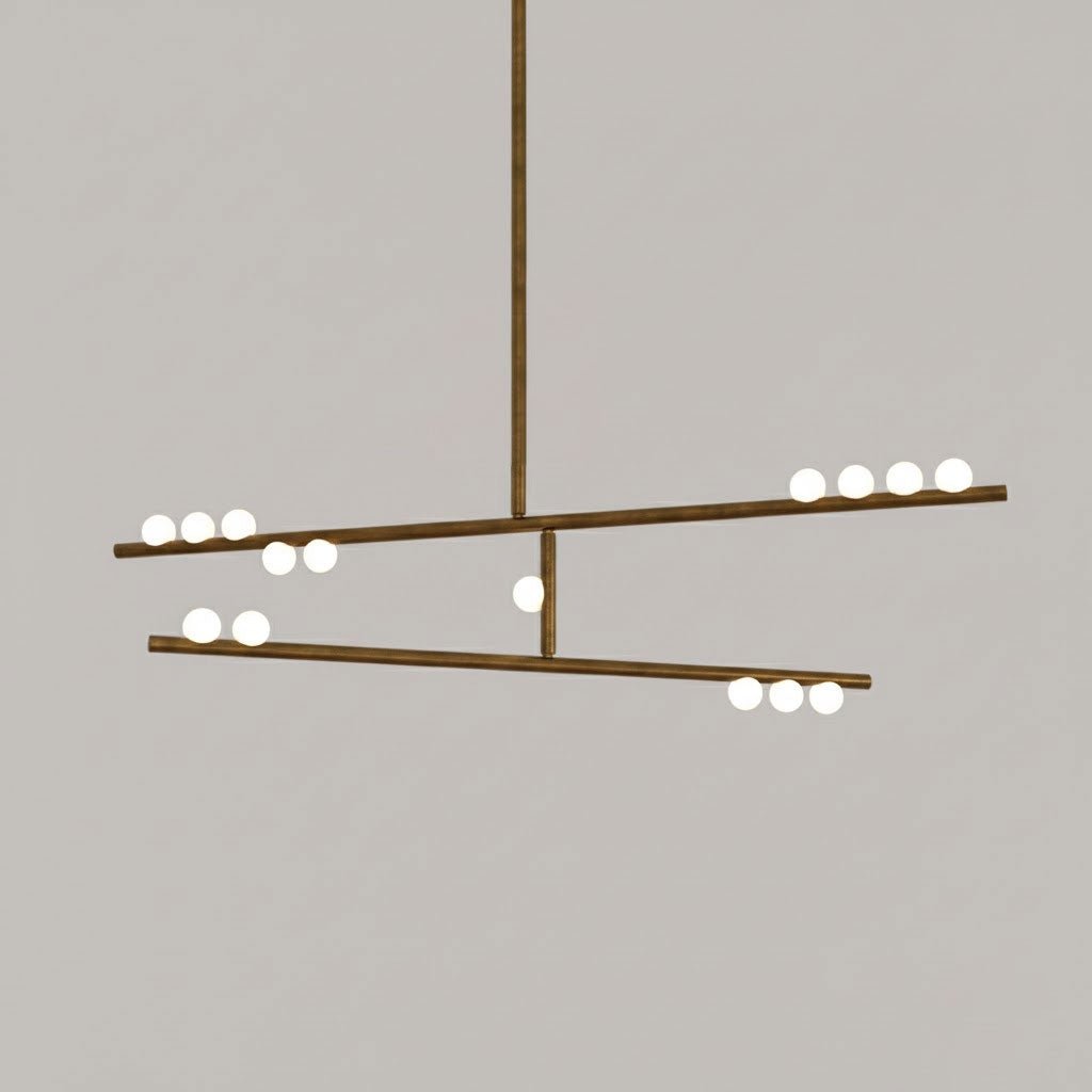 Miraview Brass Glass Drop Chandelier