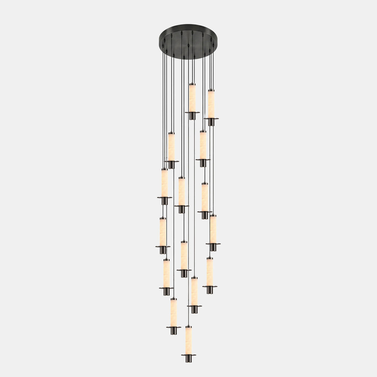 Eirenelia Slim Alabaster Cylindrical Pendant Lamp
