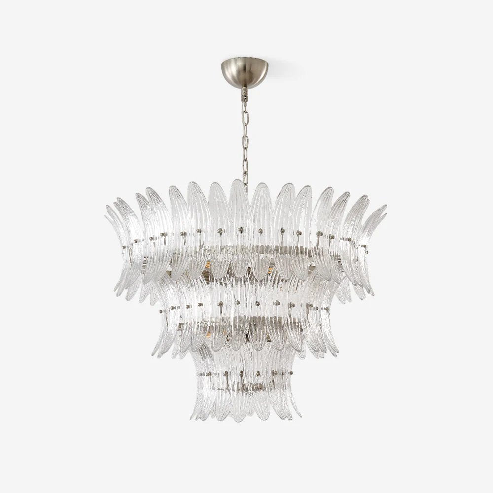 Eirerian Chandelier Murano Glass Palmette Leaf Tiered