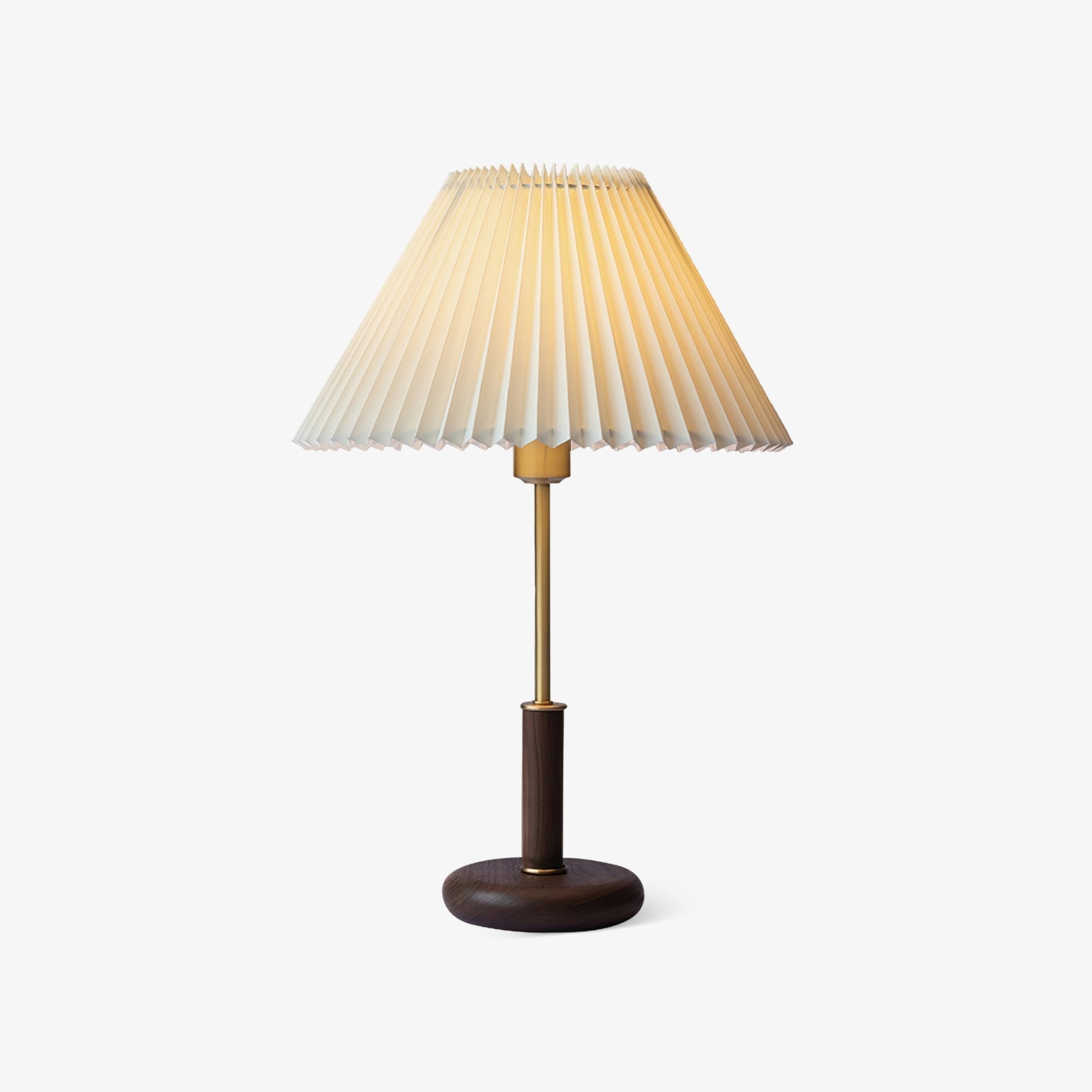 Fiora Pleated Walnut Table Lamp