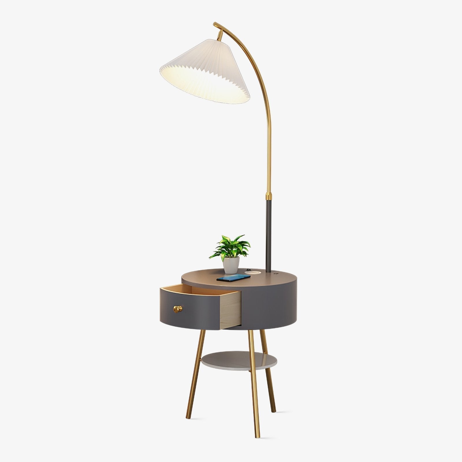 Arcora Pleated Arc Floor Light