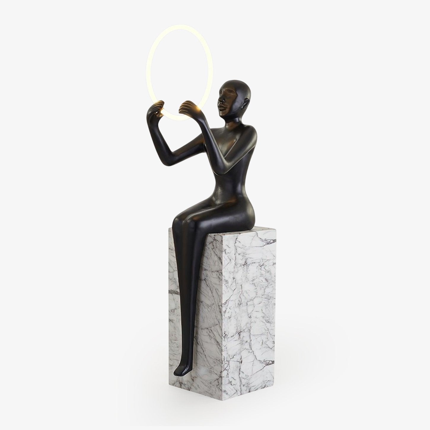 Orelaielle Sculptural Black Floor Lamp