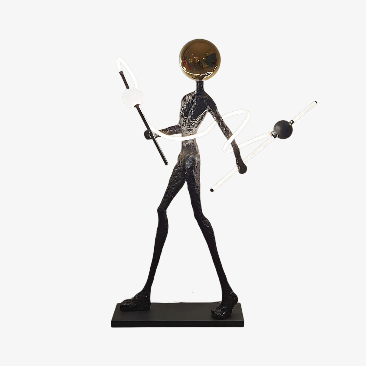 Nycaran Sculptural Black Floor Lamp