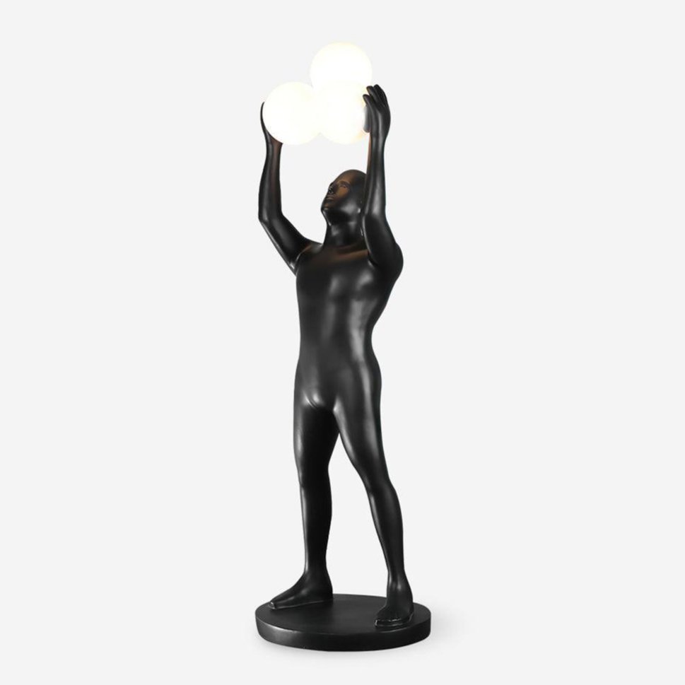 Eurshaia Sculptural Black Floor Lamp
