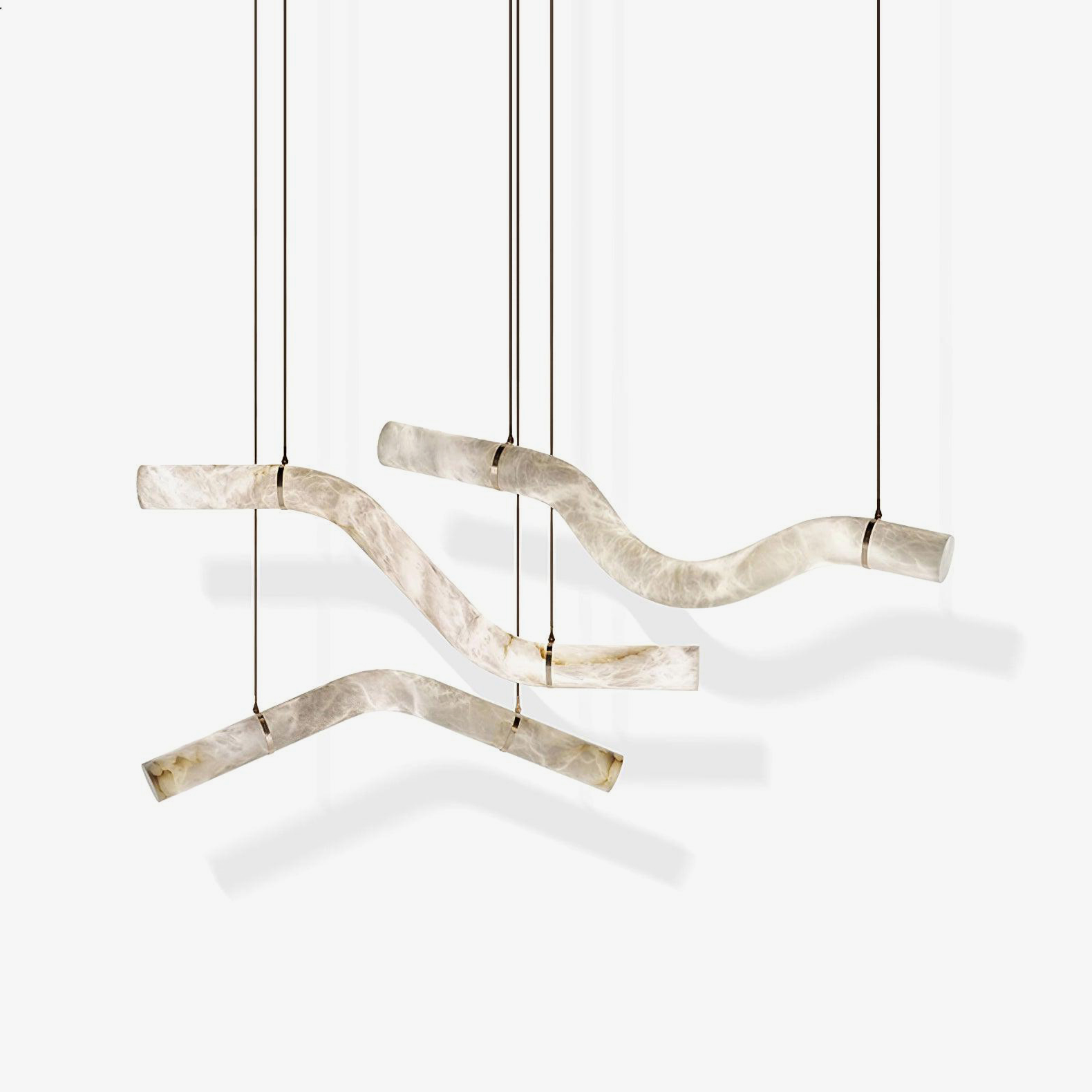 Mithos Curved Alabaster Pendant Light