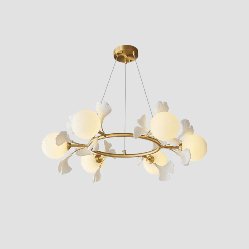 Hunell Floral Brass Chandelier