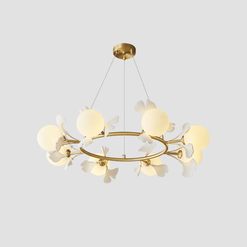 Hunell Floral Brass Chandelier