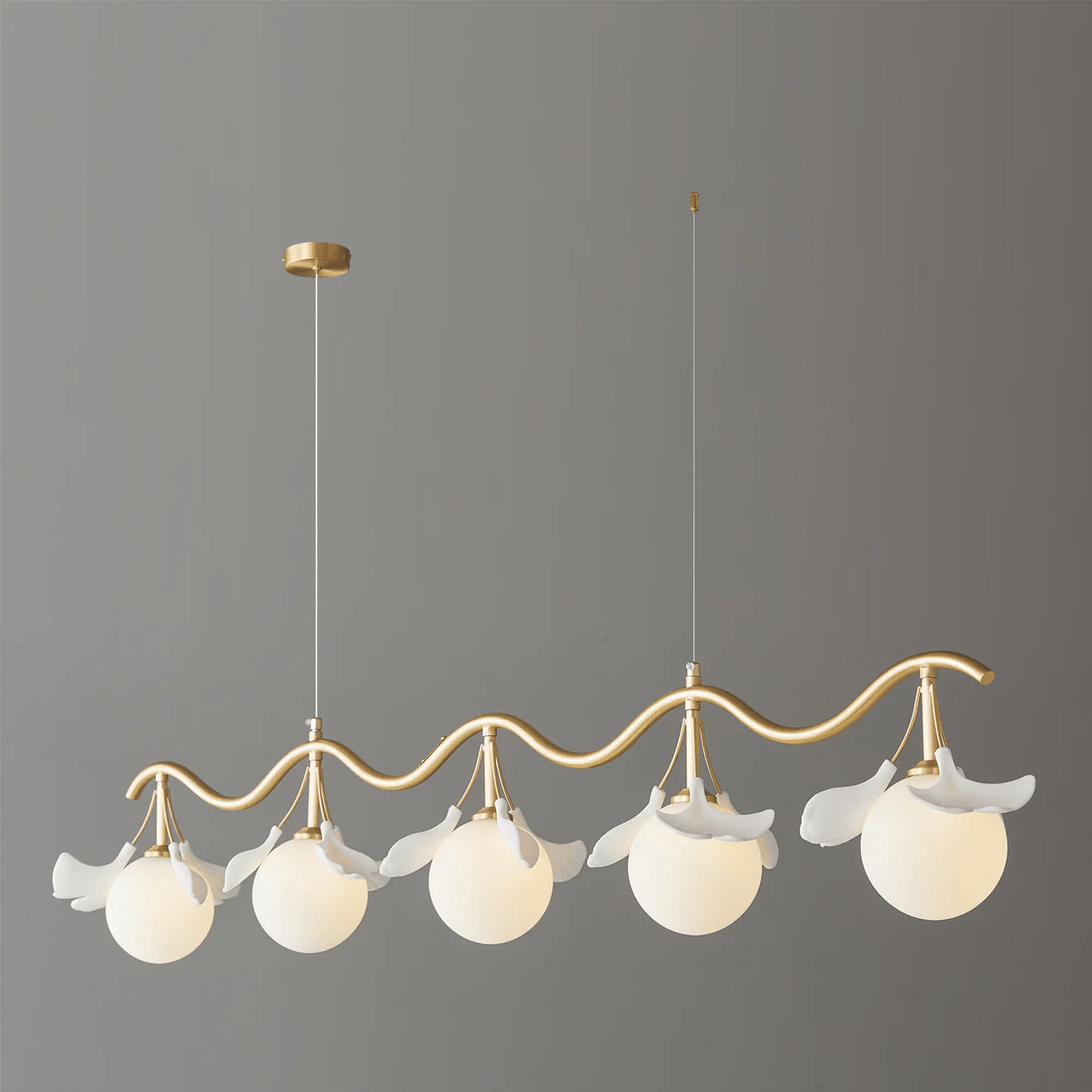 Hunell Floral Brass Chandelier
