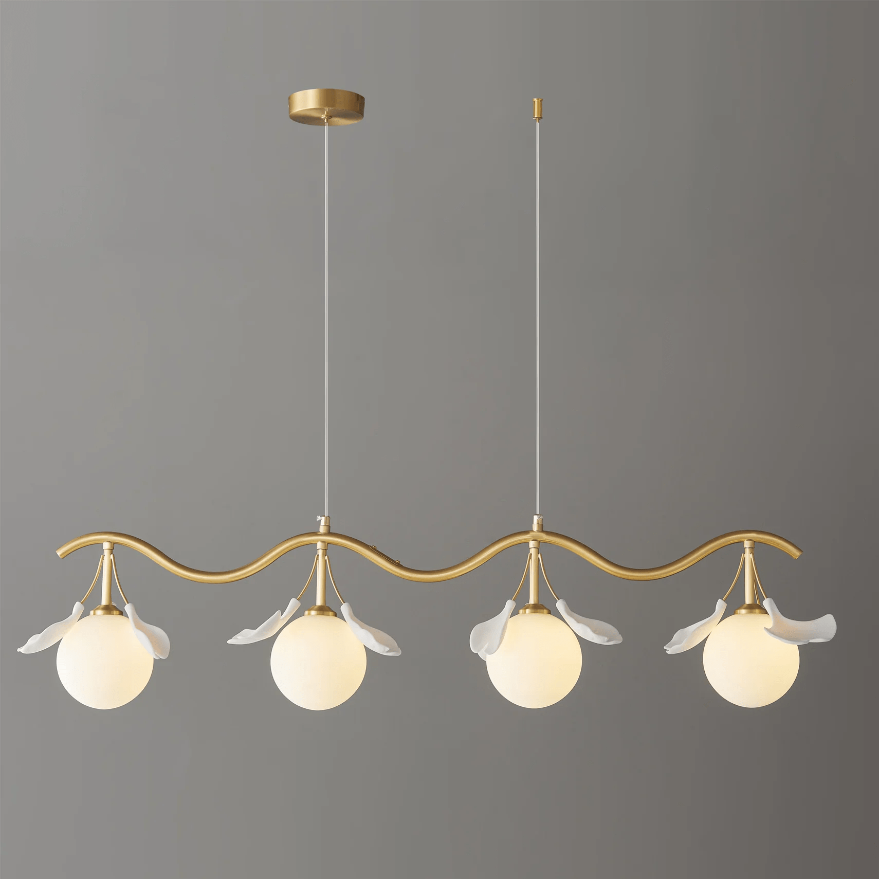 Hunell Floral Brass Chandelier
