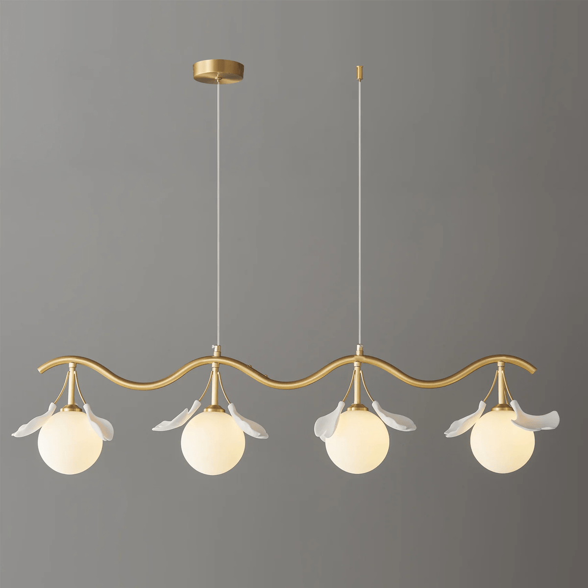 Hunell Floral Brass Chandelier