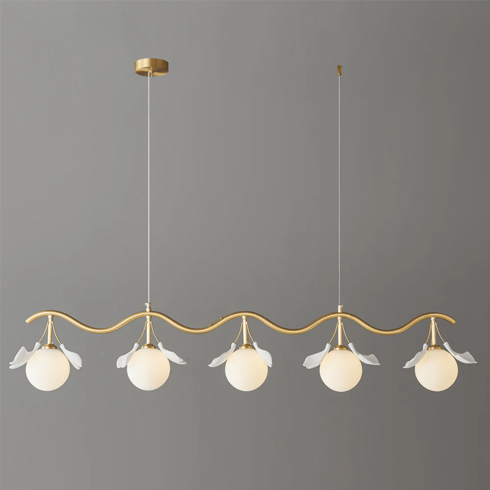 Hunell Floral Brass Chandelier