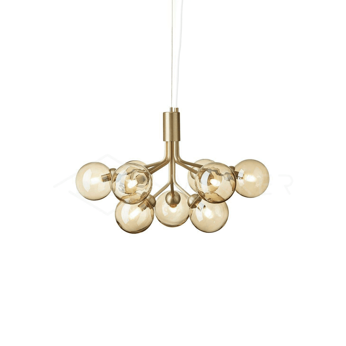 Eirelelle Pendant Lamp Glass Globe Cluster Brass
