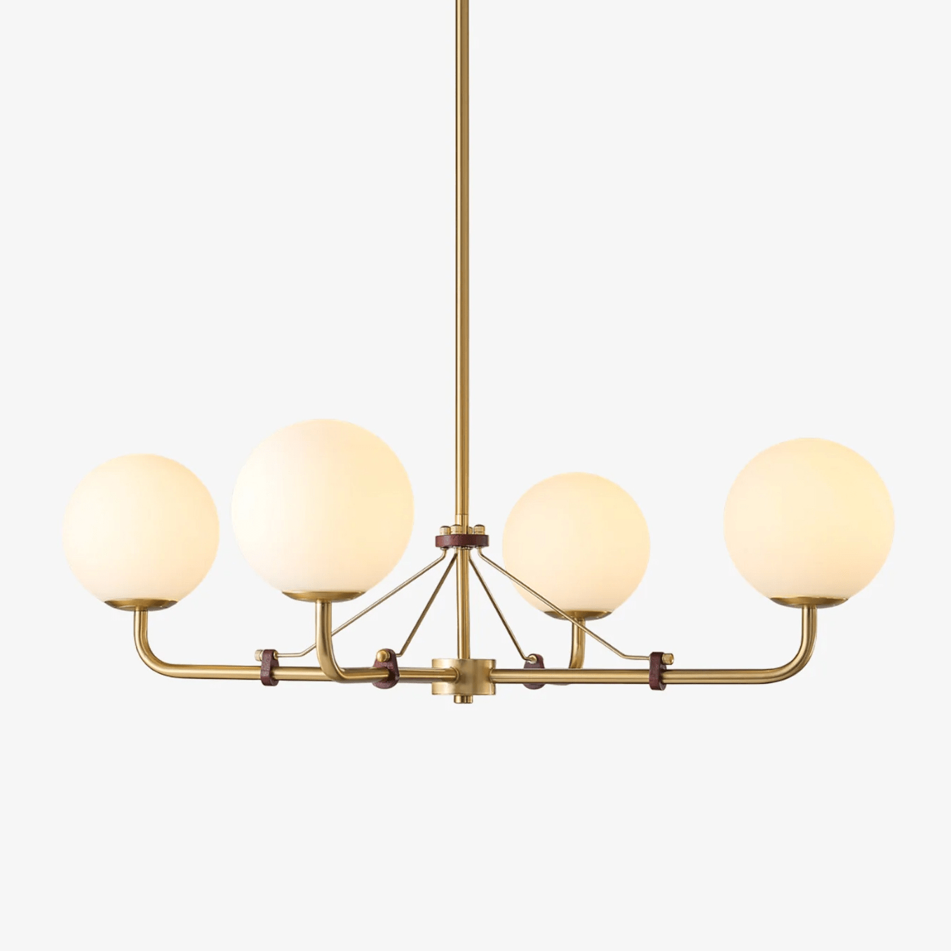 Oriarelle Chandelier Brass Globe Savanna Elegant