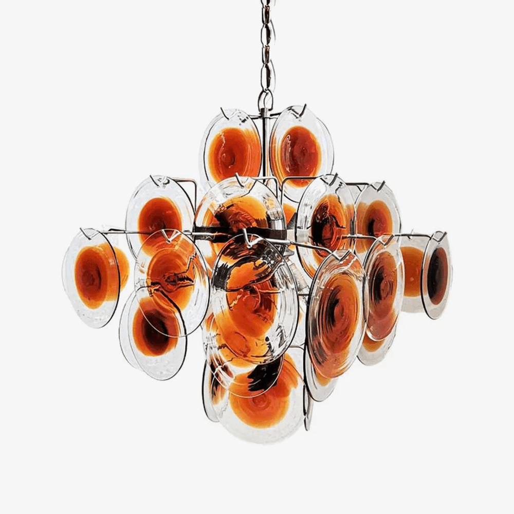 Velarissa Chandelier Murano Glass Disc Mid Century