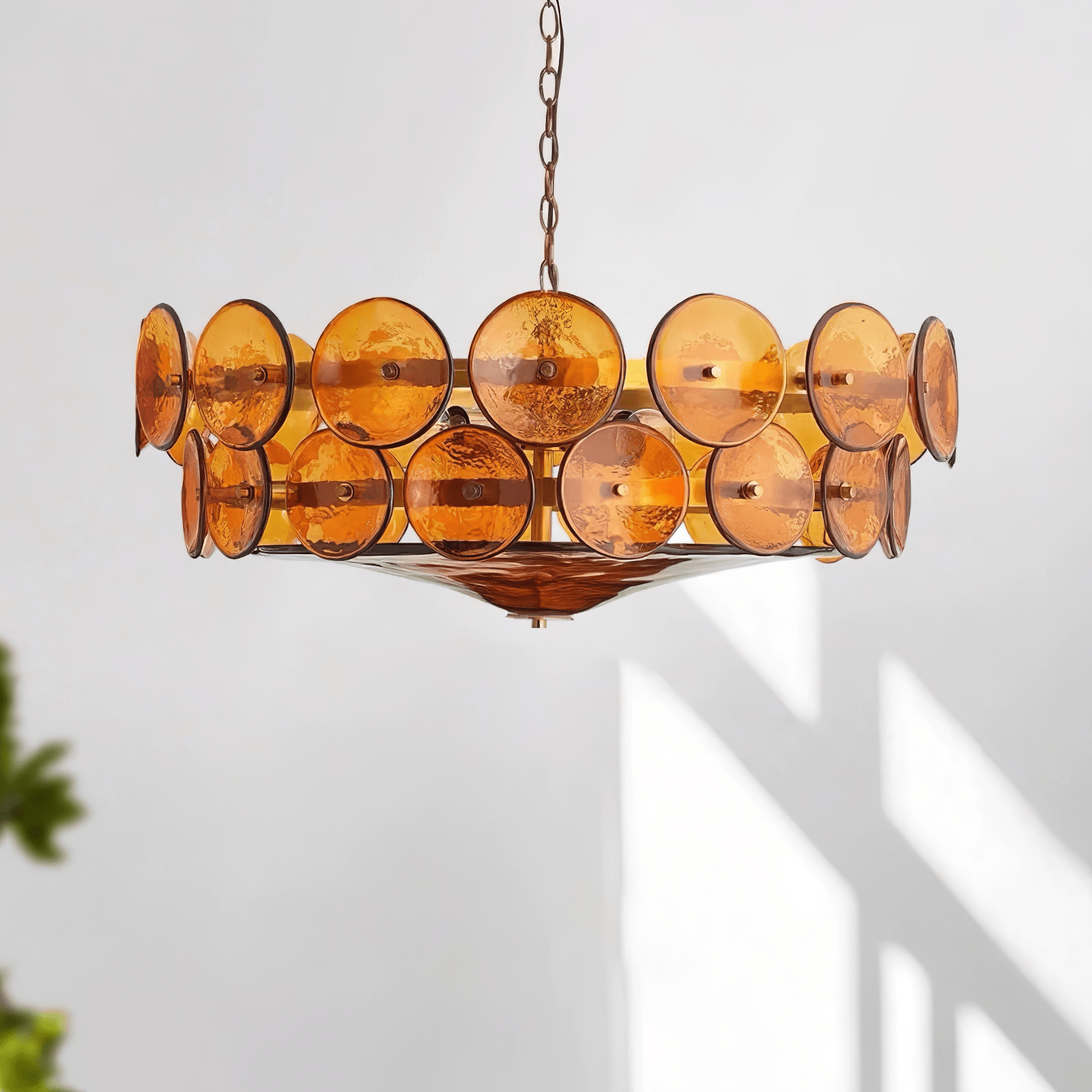 Eirinena Chandelier Murano Glass Disc Vintage