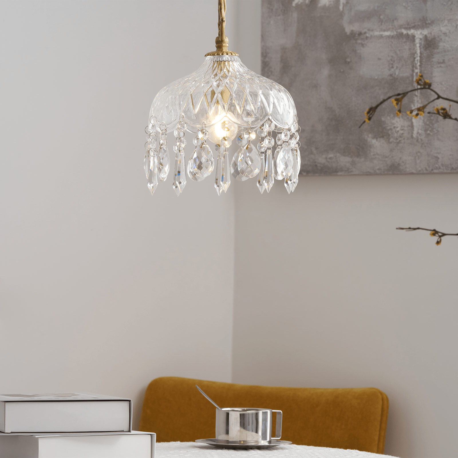 Elyran Crystal Vintage Pendant Lamp - Neutral Decor