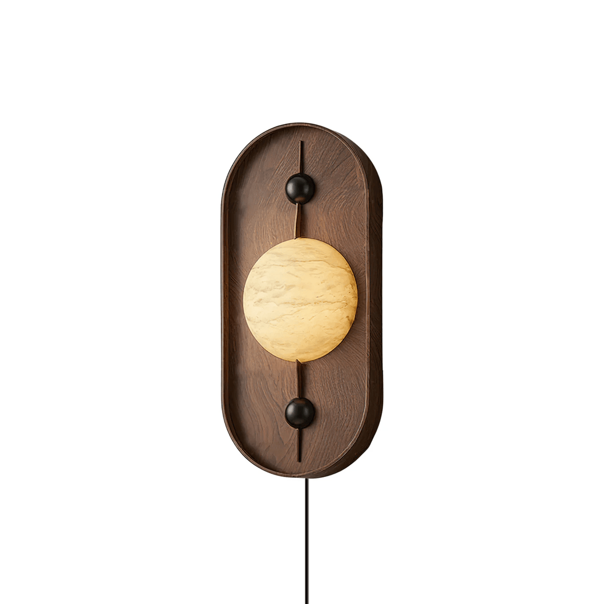 Nivuielle Oval Alabaster Wood Plug Wall Light