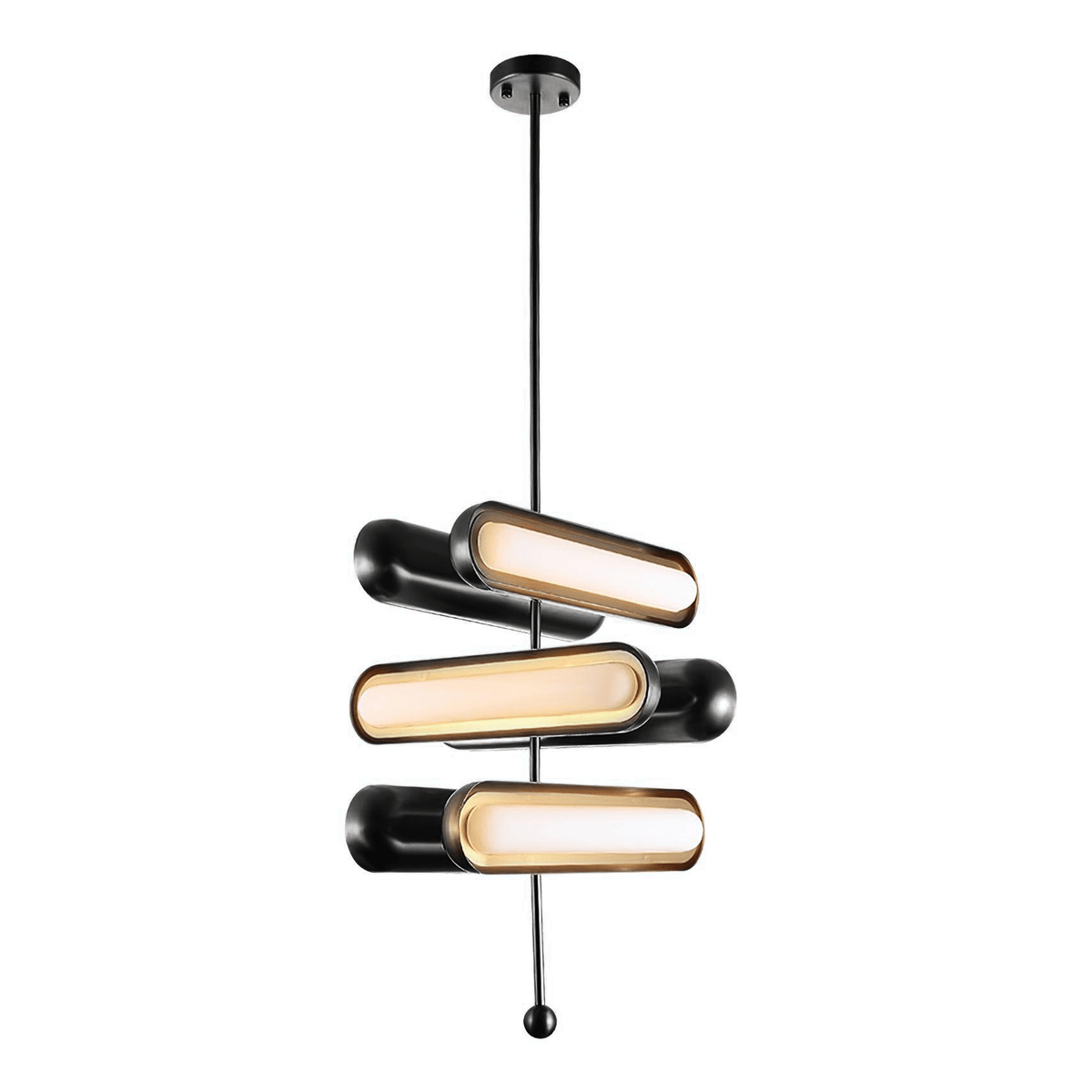 Lyvinaris Geometric Brass Linear Pendant Light