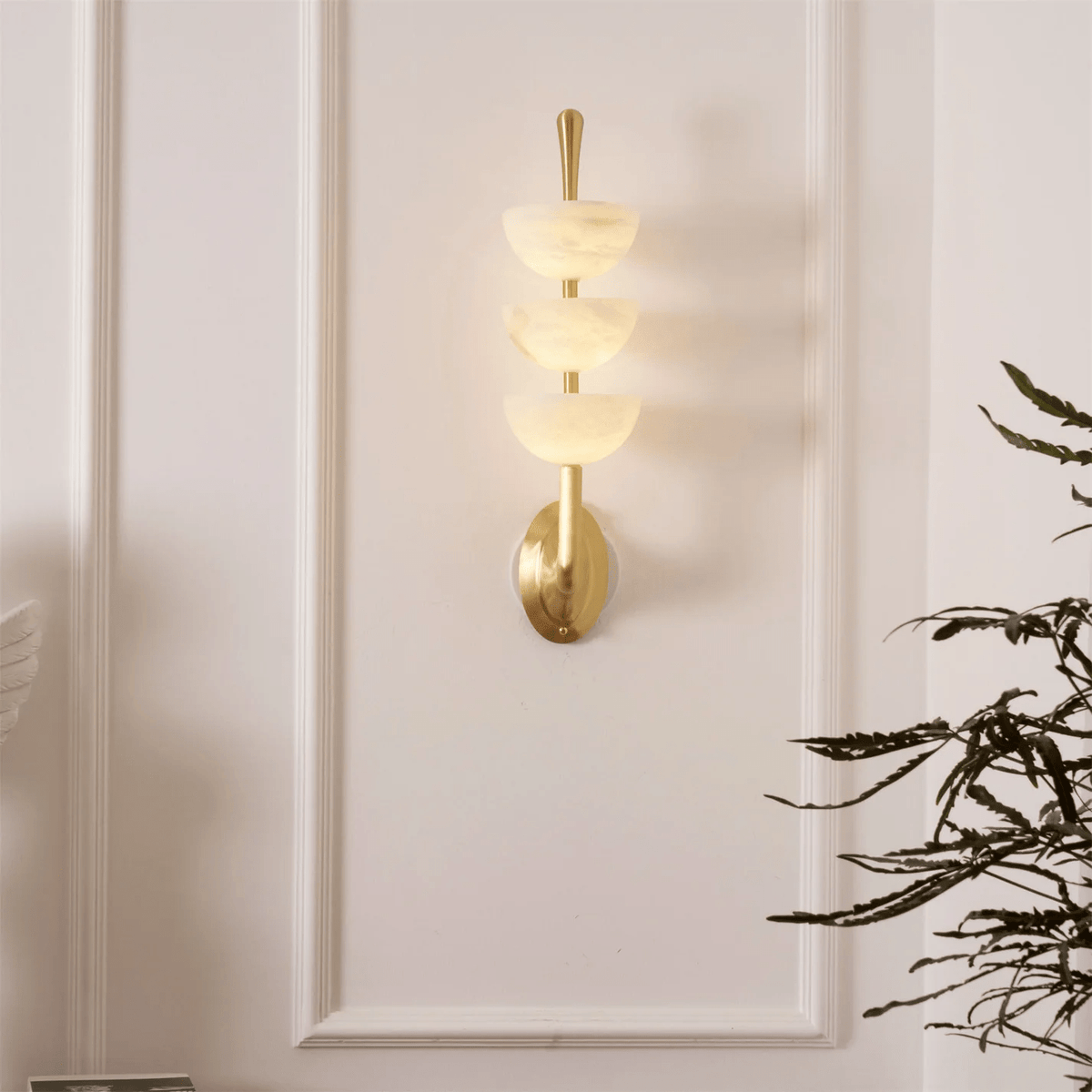 Rosestone Triple Alabaster Indoor Wall Light